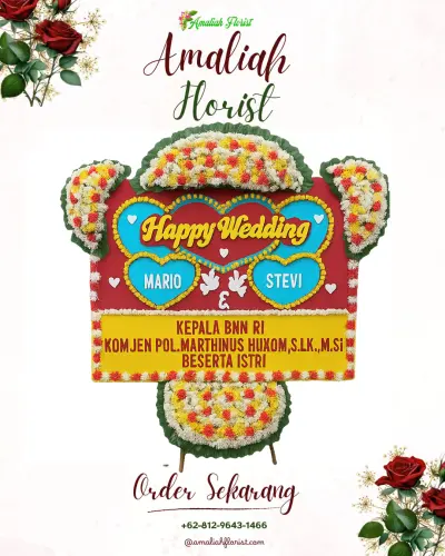 Karangan Papan Bunga Pernikahan di Kedungpatangewu